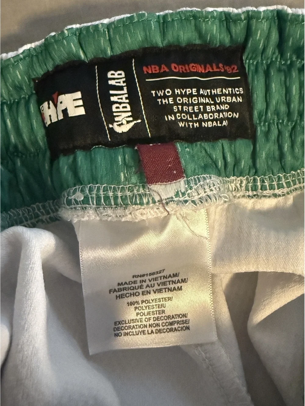 Hype Boston Celtics White NBA Basketball Shorts Sz M